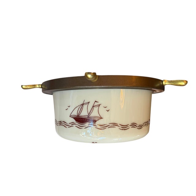 Metal Mid 19th Century Mid-Century Modern Nautical Sailing Compass Flushmount Wall Fixture For Sale - Image 7 of 8