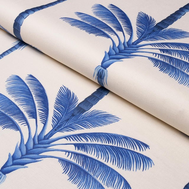 Schumacher Sample - Schumacher A Palm Is A Palm Print Fabric In Indigo Palm Grove For Sale - Image 4 of 5