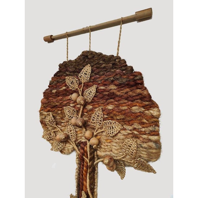 1960s Vintage Macramé Wall Tapestry with Wandtapijt Tree of Life, 1960 For Sale - Image 5 of 7