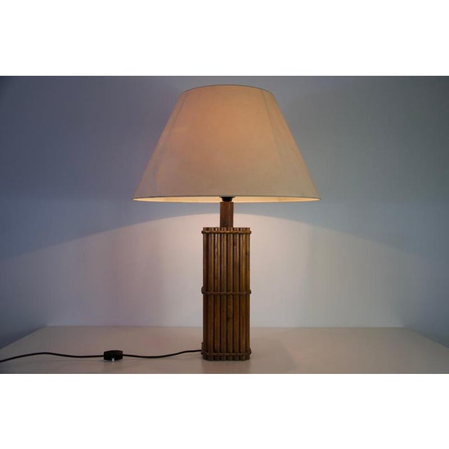 Mid-Century Modern Bamboo Table Lamp from Leola, Italy, 1970s For Sale - Image 9 of 15