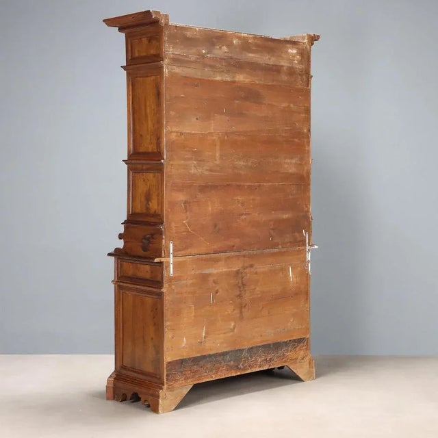 Antique Walnut Cupboard with Upper Drawers, 19th Century For Sale - Image 11 of 12