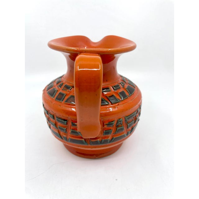 Bitossi Midcentury Bitossi Orange Pitcher Made in Italy For Sale - Image 4 of 7