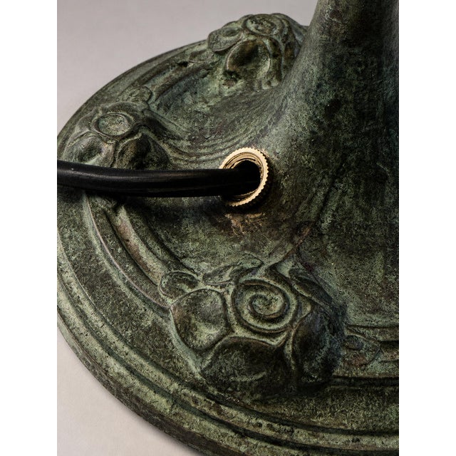 Model 6530 Table Lamp with Crocodile Glass Shade by Alice Nordin for Böhlmarks, 1890s For Sale - Image 4 of 12