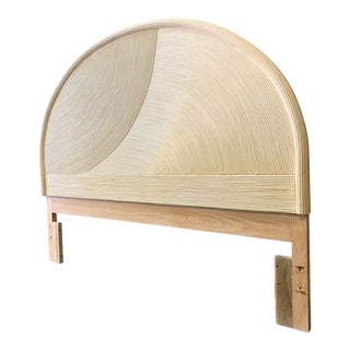 Vintage Coastal Arched Pencil Reed Headboard For Sale