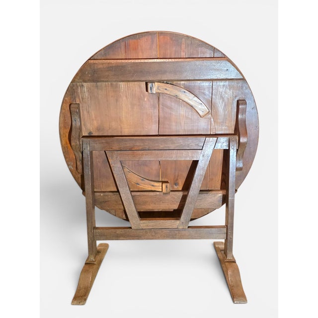 French Provincial Antique French Wine Tasting Tilt Top Table For Sale - Image 3 of 4