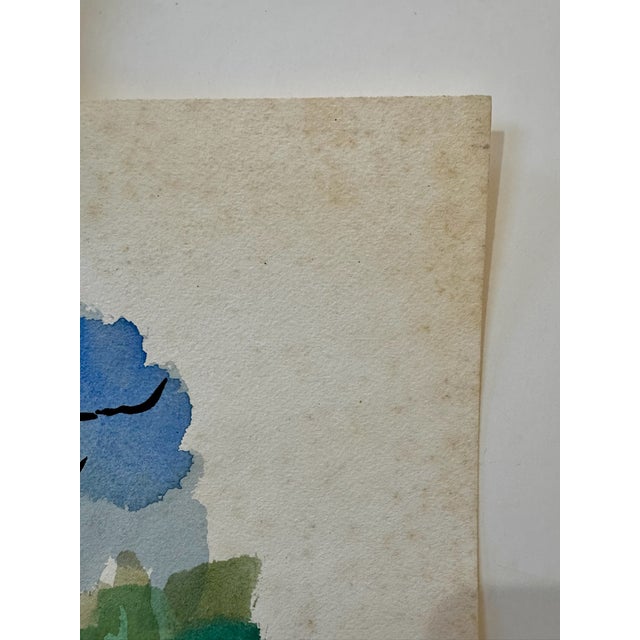 Henry Emil Salloch Original Watercolor on Paper Forest Landscape, 1971. For Sale - Image 4 of 7