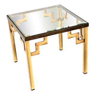 Vintage French Brass Side Table, 1960s For Sale