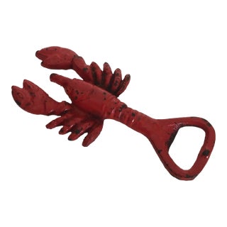 Vintage Cast Iron Red Lobster Bottle Opener For Sale