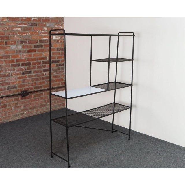 Baumritter Mid-Century American Modern Iron Shelving Unit / Etagere by Freda Diamond For Sale - Image 4 of 18