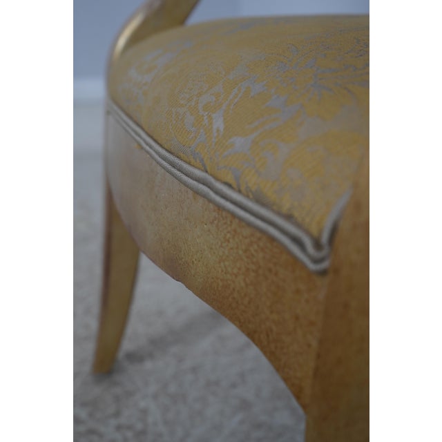 Pair Henredon Gold Finish Decorator Open Armchairs For Sale - Image 15 of 18