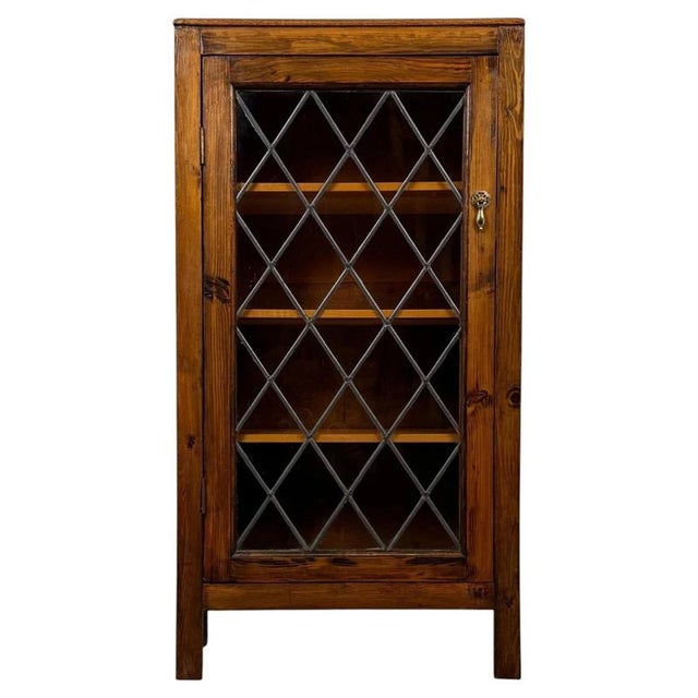 20th Century English Rustic Glazed Pine Display Cabinet For Sale - Image 4 of 12