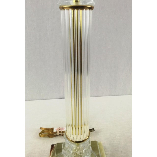 Vintage MidCentury Crystal Clear Industries European Crystal Marble Doric Neoclassical Column