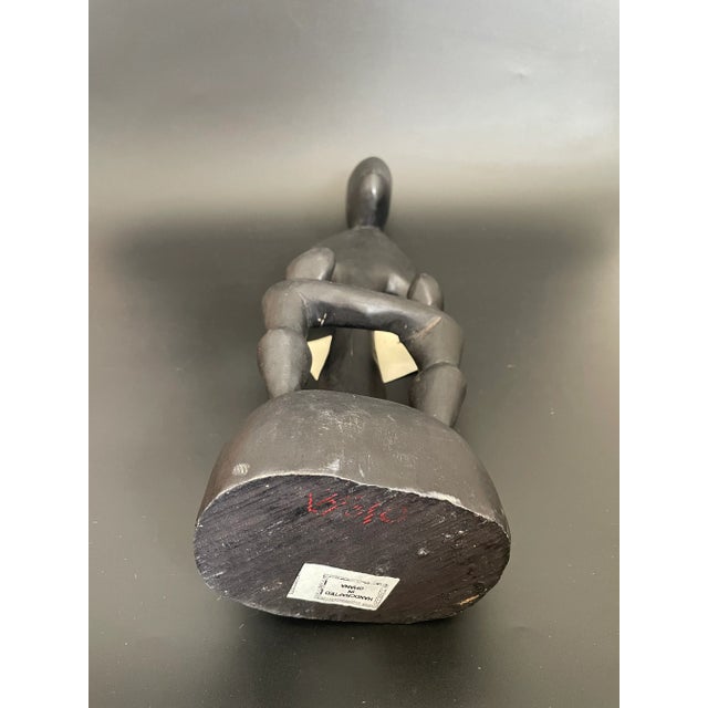 Black African Wood Carving Family Circle Sculpture From Ghana For Sale - Image 8 of 12