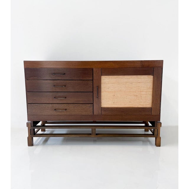 Brown Mid-Century Modern Chest of Drawers attributed to Leonard Fiori for Isa Bergamo, Italy, 1960s For Sale - Image 8 of 9