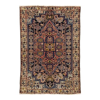 1960s Persian Malayer Hand-Knotted Wool Rugin Terracotta For Sale