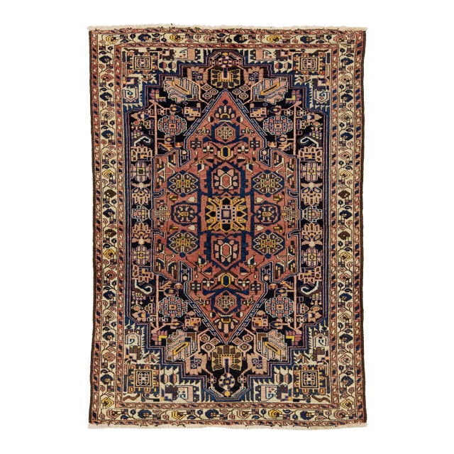 1960s Persian Malayer Hand-Knotted Wool Rugin Terracotta For Sale