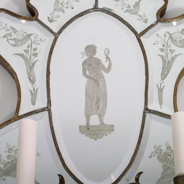 Pair of 19th Century Venetian Mirror Wall Sconces For Sale - Image 10 of 16
