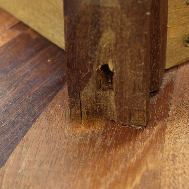 Vintage Handcrafted Wood Round Pinwheel Accent Table For Sale - Image 4 of 6