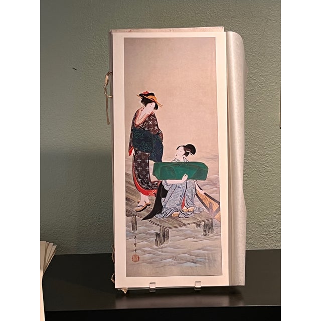 Japanese Late 20th Century Japanese Ukiyo-E Masterpieces Folio Set 12 Prints Bijinga Boxed Art For Sale - Image 3 of 17