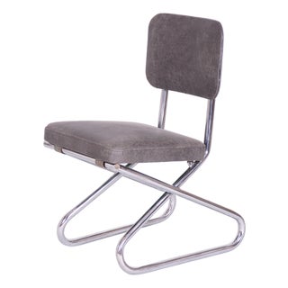Bauhaus Chair in Genuine Leather and Chrome, 1930s For Sale