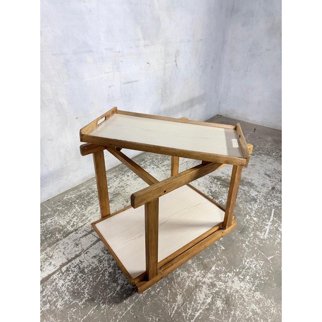 Contemporary Mid-Century Oak & Formica Two-Tier Drinks Trolley, 1960s For Sale - Image 3 of 9