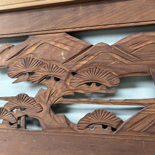 Wooden Ranma Temple Mountain Landscape, Japan, 1920s For Sale - Image 14 of 18