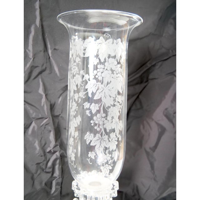 Tall Antique Signed Saint-Louis Cut Crystal Lustres Candlestick With Shade For Sale - Image 13 of 13