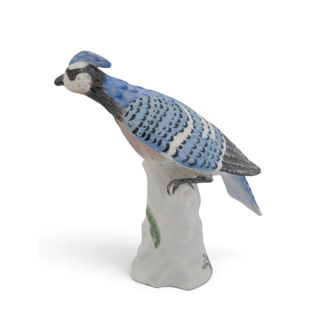 Staffordshire Hand Painted Porcelain Blue Jay Figurine Pair With Box For Sale - Image 9 of 18