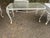 1950s Vintage 1950s Woodward Style Wrought Iron White Chantilly Rose Pattern Set of 5 With Water Proof Cushion Patio Furniture For Sale - Image 5 of 7