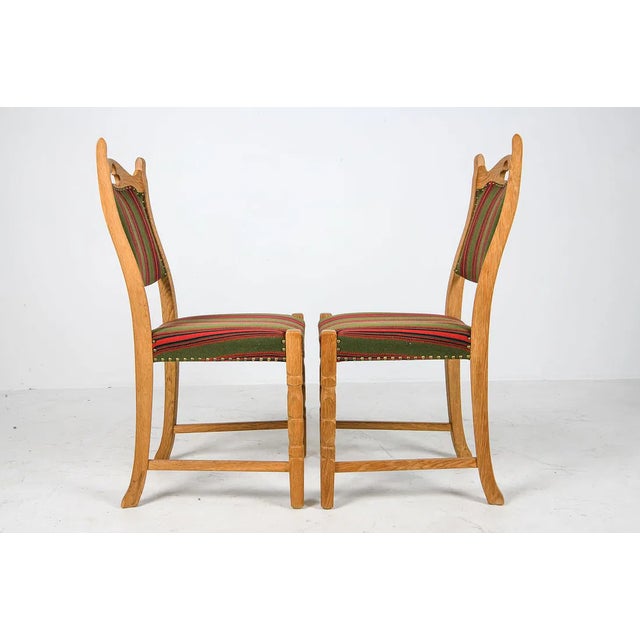 Brown 1970s Vintage Danish Oak Dining Chairs in the Style of Henning Kjærnulf, Set of Six For Sale - Image 8 of 16
