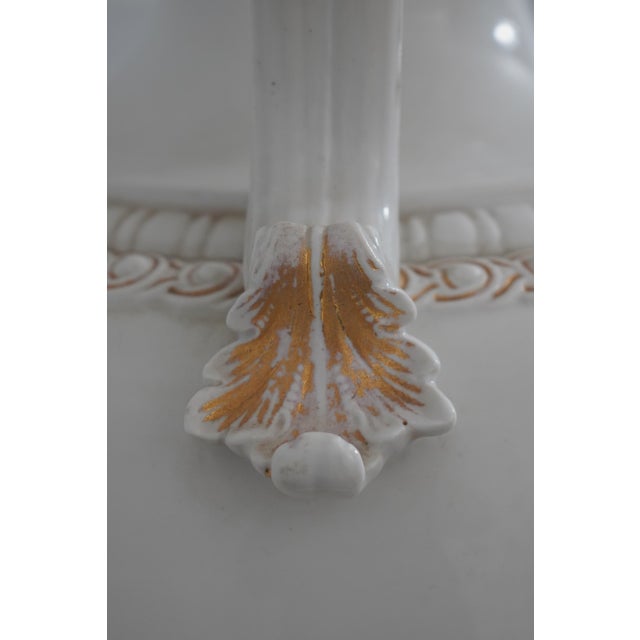 Meissen Vintage White & Gold Neoclassical Porcelain Urn Vase For Sale - Image 9 of 13