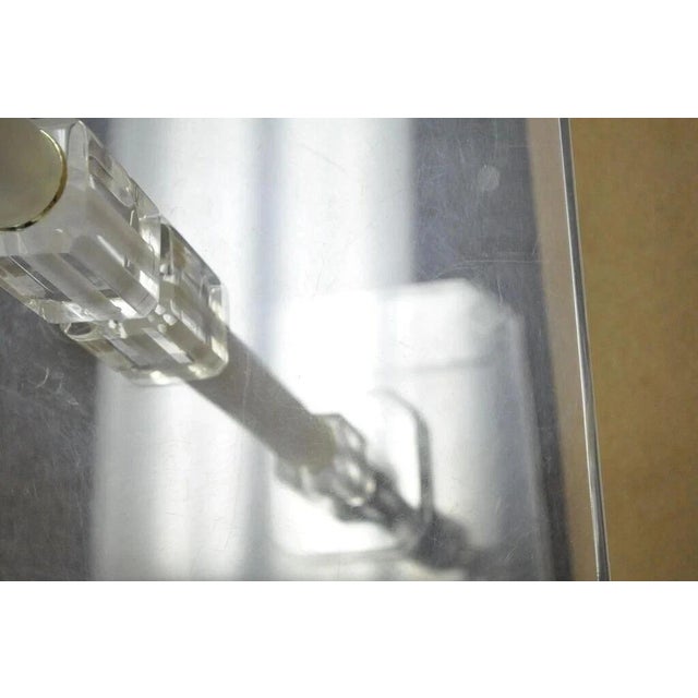 Vintage Mid Century Modern Clear Lucite Occasional Accent Floor Lamp Side Table For Sale In Philadelphia - Image 6 of 8