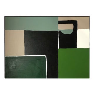 Bodasca, Abstract Geometric Green Nature, 2026, Acrylic on Canvas For Sale