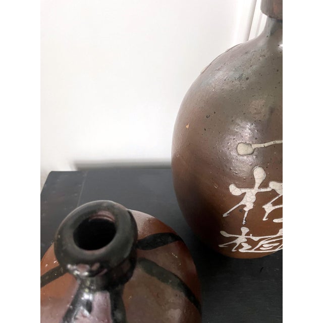 Collection of Four Japanese Tanba Tokkuri Sake Bottles For Sale - Image 10 of 18