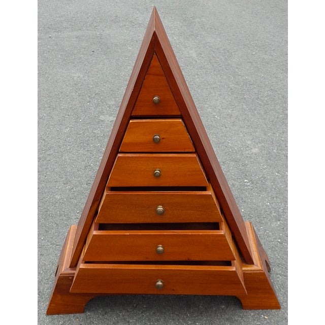 Late 20th Century 20th Century Solid Cherry Pyramid Chest of Drawers For Sale - Image 5 of 7