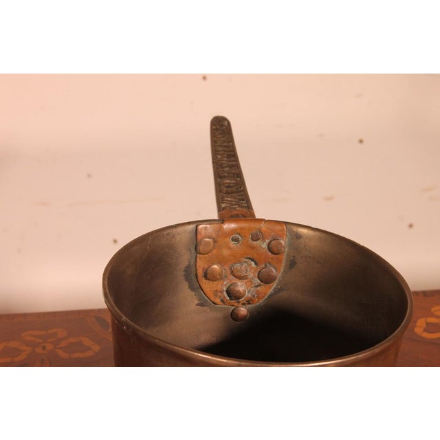 17th Century Tripod Apothecary Skillet from the Ward Rvmens Family, 1698 For Sale - Image 3 of 10