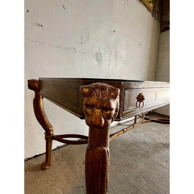 Mid 20th Century Maitland Smith Vintage Egyptian Style Writing Desk For Sale - Image 5 of 12