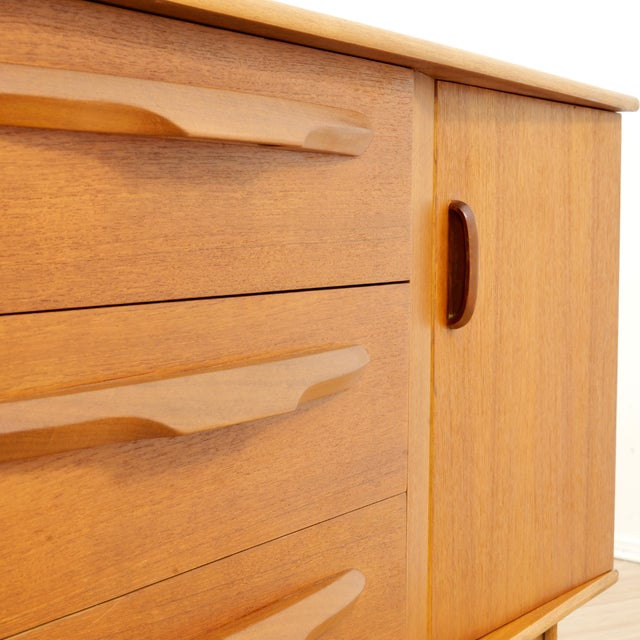 Brown Mid Century 1960s Teak Credenza For Sale - Image 8 of 9