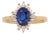1.85cts Ceylon Sapphire Ring With Earth Mined Diamonds in Solid 14k Yellow Gold, Size 6.75 For Sale