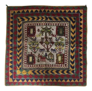Vintage Beaded Indian Tribal Wall Hanging
