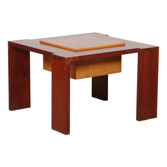 20th Century Square Wooden Coffee Table For Sale