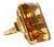 Vintage FFF Emerald-Cut Citrine Ring in 14k Yellow Gold, Size 6.75 For Sale