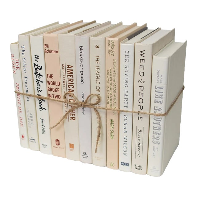 Decorative Books - Beach Book Bundle - 1 Foot of Beige Books For Sale