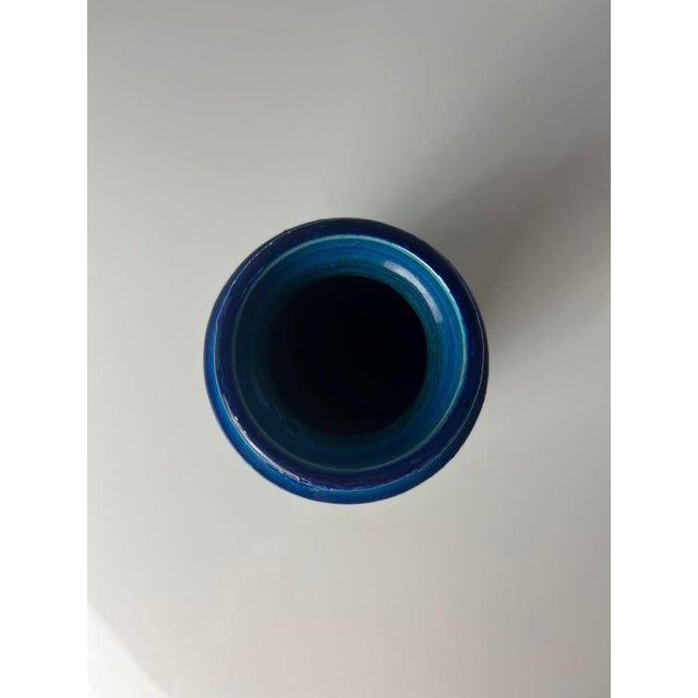 Ceramic Azul Rimini Vase by Aldo Londi for Bitossi For Sale - Image 7 of 11