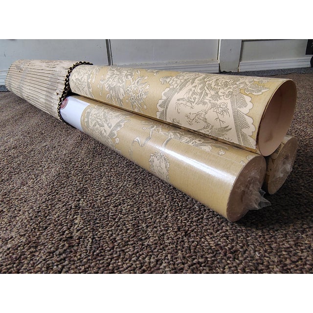Marvic Textiles Les Oiseaux Gold Designer Wallpaper- 3 Rolls/33 Yds For Sale - Image 13 of 14