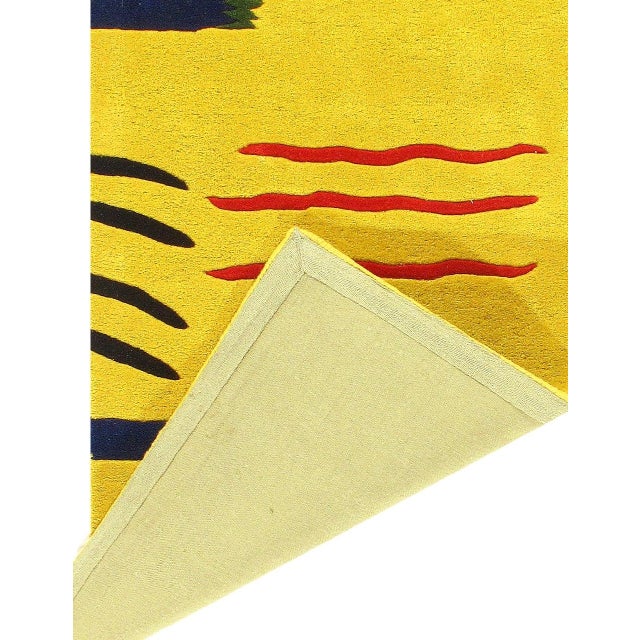 Modern Pasargad DC Modern Hand Tufted Wool Yellow Area Rug For Sale - Image 3 of 3