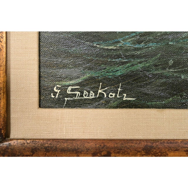 Georg Seekatz Reproduction Oil Painting on Canvas of Clipper Ship in Carved Giltwood Frame For Sale - Image 12 of 16