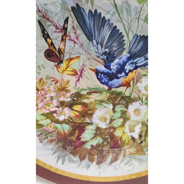Large 19th Century Faience Platter Bird Hippolyte Boulenger Choisy Le Roi For Sale - Image 4 of 6