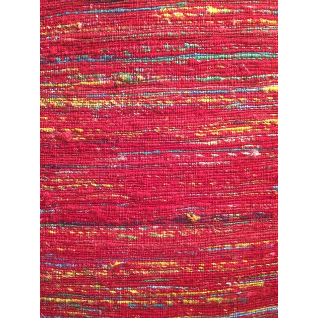 Modern Pasargad Red Sari-Silk Modern Flat Weave Rug - 3' X 5' For Sale - Image 3 of 5