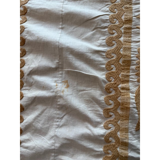 Vintage Hand-Embroidered Large Suzani Bedspread For Sale - Image 4 of 9
